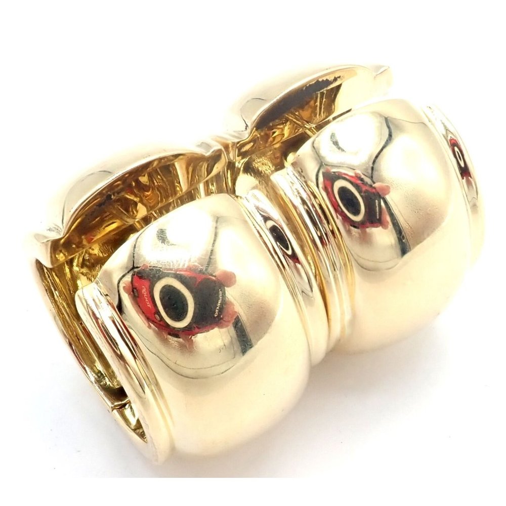 Rare! Authentic Vintage Tiffany & Co 18k Yellow Gold Wide Hoop Earrings